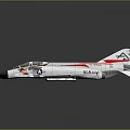 US Navy Fighter Jet 151921 with Missiles on Wings and Gray White Red Color Scheme