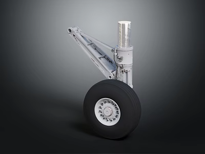 Automotive Components Metal Bracket Assembly With Black Wheel And Silver Hub Design 3d model