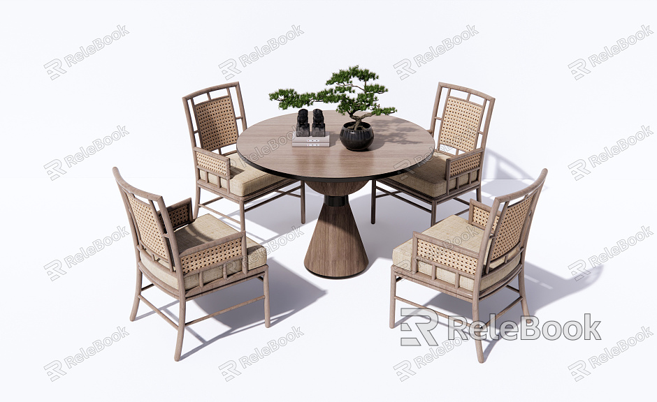 New Chinese Style Casual Table and Chair Combination Casual Table and Chair model