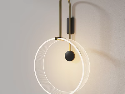 Modern Circular Design Wall Sconce With Metal Bracket And Warm Light Glow 3d model