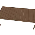 Simple Modern Wooden Dining Table With Rectangular Surface And Straight Legs 3d model