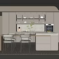 Modern Restaurant Kitchen Design With Open Layout Island Counter And Dining Area
