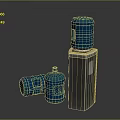 Modern Silver Water Dispenser with Blue Water Bottles and Lying Jugs