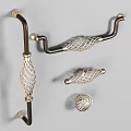 Various Decorative Metal Handles With Intricate Patterns And Classic Modern Styles 3d model
