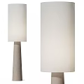 Modern Minimalist Floor Lamp With Concrete Base And White Fabric Shade
