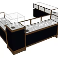 Modern Retail Display Shelves With Glass Covers And Corner Design For Merchandise