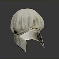 White Pleated Dome Shaped Hat With Tie Strap And Flaps For Daily Household Use