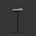 White Digital Electronic Keyboard with Black Music Stand on X Shaped Metal Stand