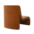 Modern Orange Upholstered Leisure Chair With Curved Comfortable Ergonomic Design