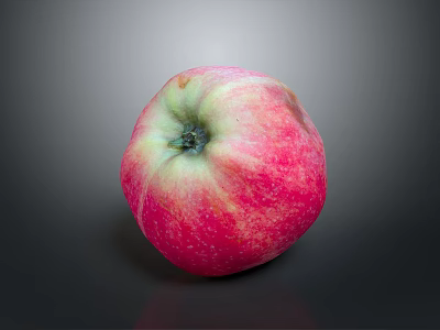 Fresh Red Pink Juicy Apple With Natural Texture On Dark Background 3d model