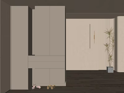 modern shoe cabinet cream shoe cabinet partition 3d model