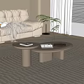 Modern Coffee Table Design in Living Room With Light Colored Surface Magazines Tray and Plants