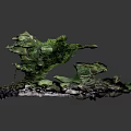 Green Moss Decorative Ornament With White Stone Base For Home Living Room Desktop Decoration