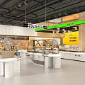 Freshly Baked Dessert Shop Interior With Glass Display Cases And Tasty Pastries