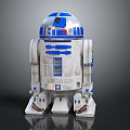 Star Wars R2 D2 Robot Character With White And Blue Mechanical Design 3d model