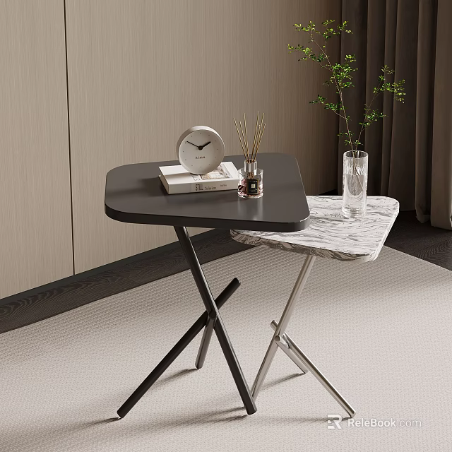 Modern Minimalist Dual Tier Side Table For Elegant Living Room Home Decor Daily Use 3d model 