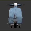 Blue Vintage Scooter with Black Seat and Retro Classic Design