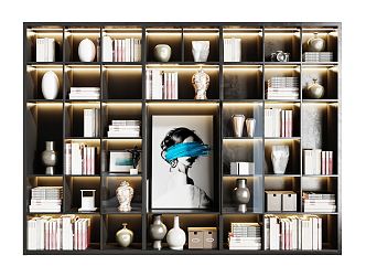 Modern bookcase 3d model