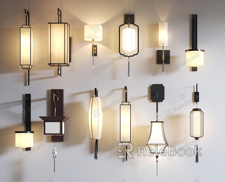 New Chinese Style Wall Lamp Combination Living Room Wall Lamp Bedroom Wall Lamp Long Wall Lamp Corridor Wall Lamp Hall Wall Lamp model