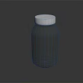 Dark Shiny Bottle With White Cap And Smooth Surface On Dark Background 3d model