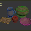 Natural Wooden Tea Set With Teapot Cup Tray And Bowl For Home Daily Use