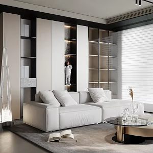 Living room sofa coffee table carpet decoration 3d model