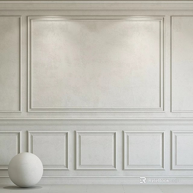 Elegant Floral Vase Arrangement Against White Paneled Wall Interior 3d model 