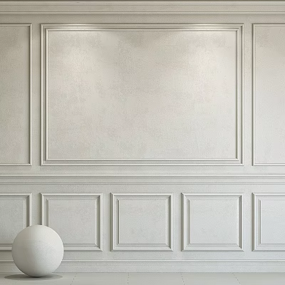 Elegant Floral Vase Arrangement Against White Paneled Wall Interior 3d model
