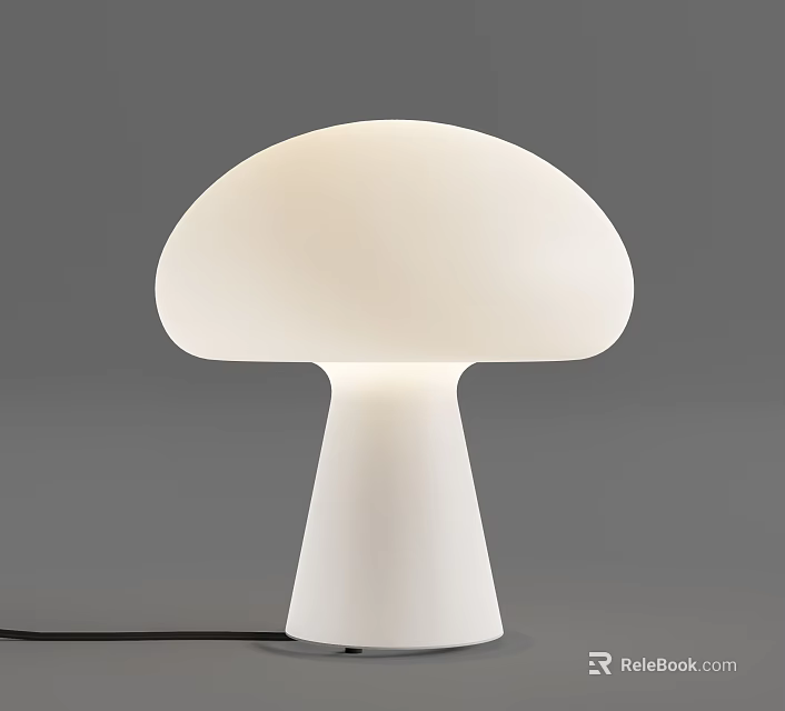 White Mushroom Shaped Table Lamp with Modern Design for Home Decor 3d model 