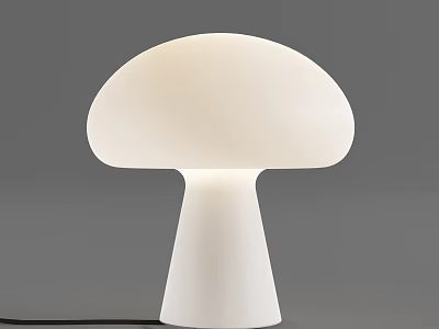 White Mushroom Shaped Table Lamp with Modern Design for Home Decor 3d model