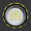 Bright Yellow Flashlight With Black Grip And Barcode Label For Daily Use 3d model