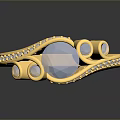 Elegant Gold Ring With Large Gemstone And Small Diamonds For Daily Use