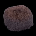 Four Dark Brown Furry Stools With Soft Plush Texture For Home Decor 3d model