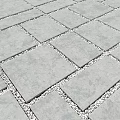 Outdoor Ground Featuring Gray Square Stone Slabs with Pebbles in Gaps 3d model