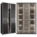 Modern Luxury Wine Cabinet Interior Design With Metal Frame Wine Glass Holders And Bottle Racks