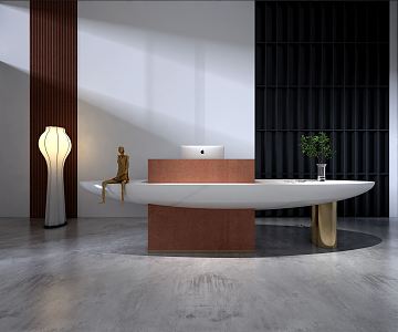 Light Luxury Reception Desk 3d model