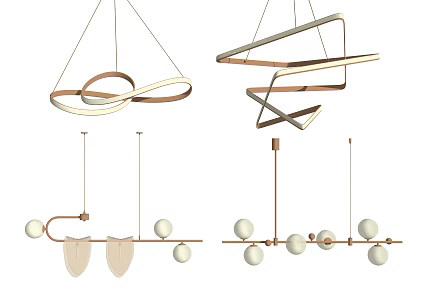 Modern chandelier combination 3d model