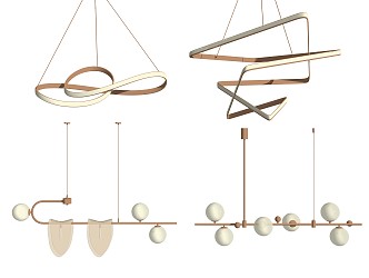 Modern chandelier combination 3d model