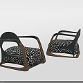 Modern Single Sofa With Black And White Leopard Print Cushion Wooden Frame And Black Armrests