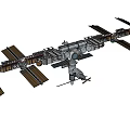 International Space Station With Solar Panels Orbiting Earth Atmosphere 3d model