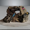 Tactical Utility Vest With Multi Pocket Camo Design For Tool Storage And Red Patch