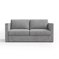 Grey Fabric Sofa Bed Convertible to Bed With White Pillows and Metal Frame
