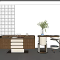 Elegant Modern Kitchen Interior Design With Wooden Cabinets Drawers And Countertop