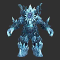 Detailed Icy Crystal Giant Creature With Floral Headpiece And Spiked Body