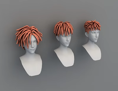 Modern Hair Character Male Hair 3d model