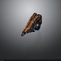 Futuristic Sci Fi Weapon With Orange Exoskeleton And Blue Energy Core Structure
