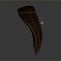 Head With Long Brown Wavy Hair And Decorative Hairband From Back View