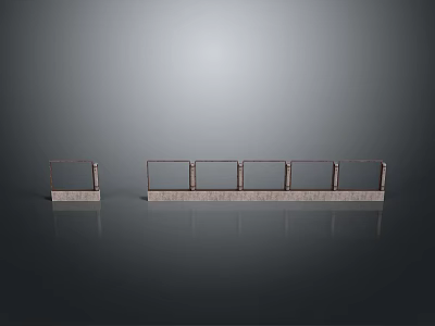Weapon Metal Structure With Short And Long Models Light Base Gray Background Reflective Floor 3d model