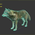 Realistic 3D Rendered Wolf With Detailed Brown And Gray Fur Standing On Gray Background