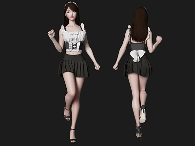 Maid Beauty Figure Maid Waiter Sexy Beauty Woman Figure Female 3d model